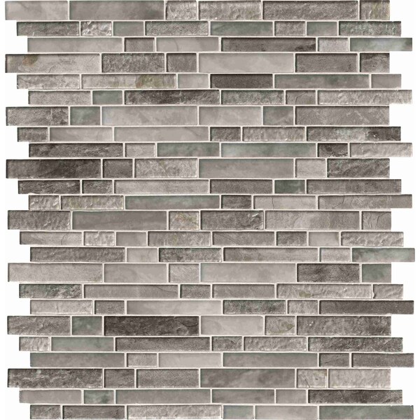 Savoy Interlocking SAMPLE Glass Mesh-Mounted Mosaic Tile